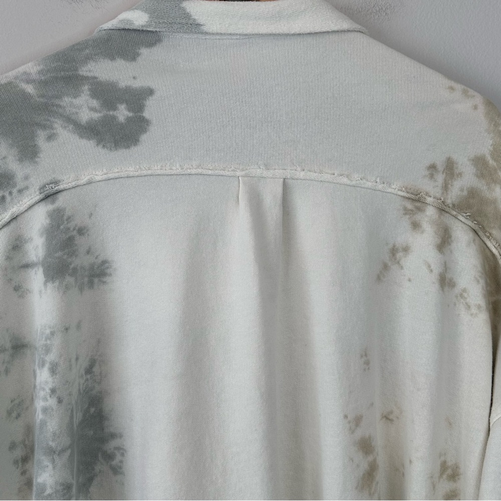 POL Cotton Tie-Dye Shacket Jacket Balloon Sleeves Button Front Pockets Large - Picture 10 of 15